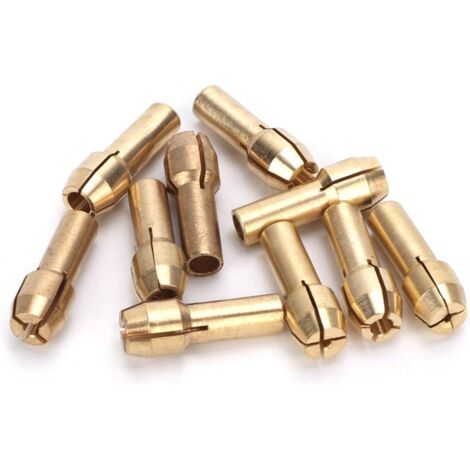 10 mandriles de latón, mini mandril de pinza de latón de 0,5-3,2 mm, juego de mandriles para taladro para herramientas rotativas de amoladora eléctrica (diámetro de la cola: 4,3 mm) (1/5)