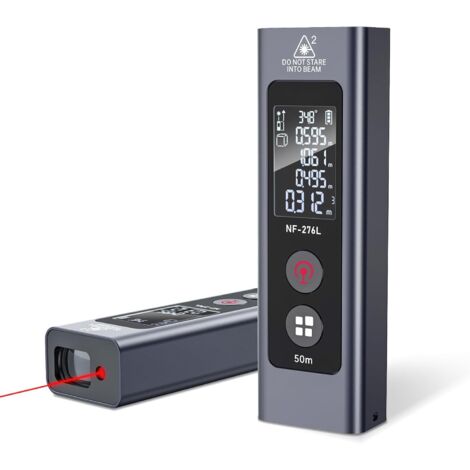 Herramienta de medición láser de 50 m/165 pies, medidor de distancia láser digital con batería recargable tipo C, cambio de unidades m/pulgada/pie, pantalla LCD retroiluminada, mide distancia/pitagóri (1/5)