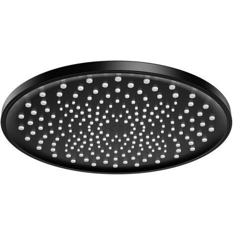 Cabezal de ducha antical, cabezal de ducha de lluvia grande que ahorra agua, cabezal de ducha fijo redondo de alta presión para baño, ABS estable, 10 pulgadas, negro (1/4)