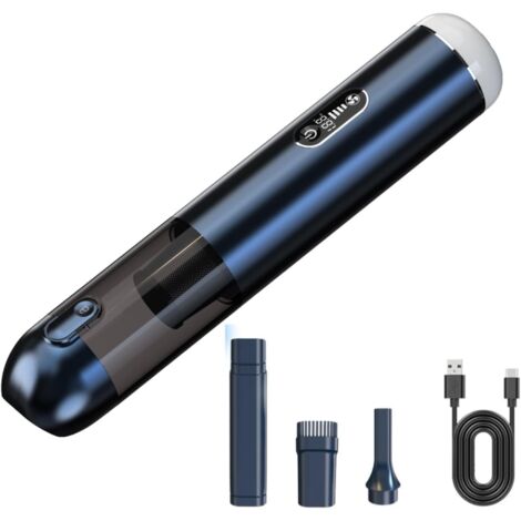 Aspiradora de mano, potente aspiradora inalámbrica para coche de 18000 PA, potente aspiradora de mano de 3 velocidades con luz de emergencia para coche, mascotas, oficina, etc. (1/5)