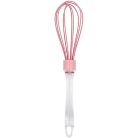 Batidor de silicona rojo con forma de globo para cocina - 25,5 cm de largo, 5,6 cm de ancho, para batir, mezclar y montar huevos y leche. (1/5)