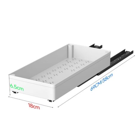 Organizadores extraíbles para armarios, cajones extraíbles de 1 pulgada de ancho para muebles de cocina y baño, 18 cm de ancho (blanco)