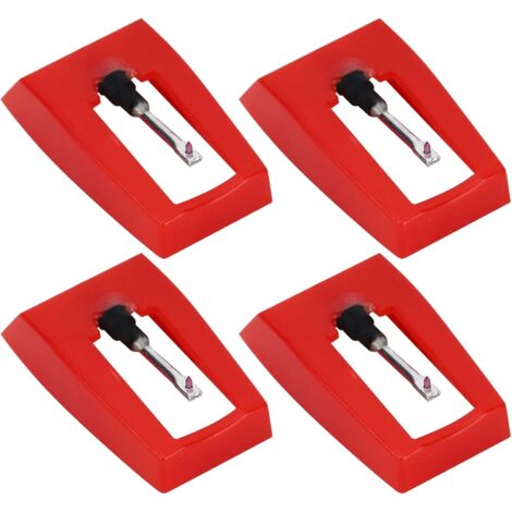 Aguja para tocadiscos, juego de 4 agujas de repuesto fabricadas en ABS y aluminio, aguja cónica de cerámica con revestimiento de diamante para fonógrafo