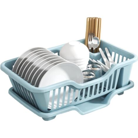 Escurridor de platos de gran capacidad, escurridor de platos para encimera de cocina, escurridor de platos para cocina, escurridor de platos con soporte para utensilios, escurridor de doble capa, escu