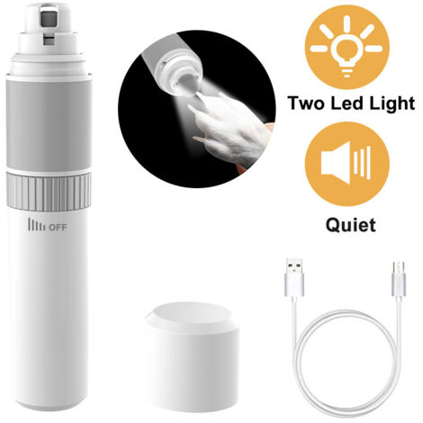 Cortauñas eléctrico silencioso para perros y gatos, recortador de uñas portátil con diseño ergonómico y mango de silicona, cuidado de uñas suave y seguro para mascotas. (1/5)