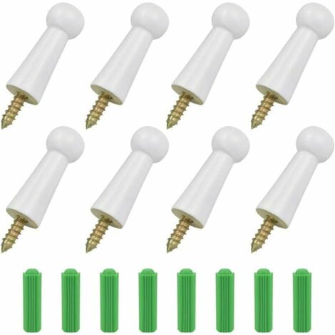 Ganchos de madera maciza blanca, ganchos de pared para abrigos con tornillos, ganchos de pared modernos y sencillos, ganchos de madera para sombreros, carga máxima de 5 kg para ropa, dormitorio, sala (1/5)
