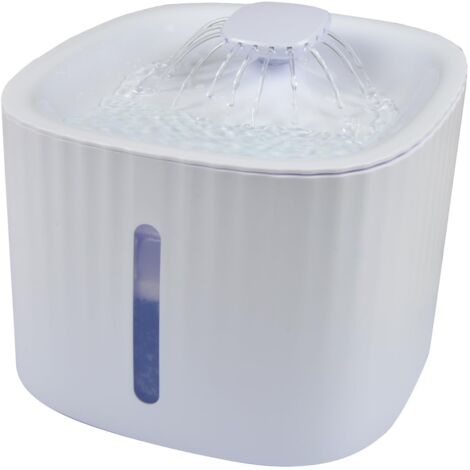 Fuente de agua para mascotas de 3 litros, 20,5 x 20,5 x 16 cm, blanca. (1/5)