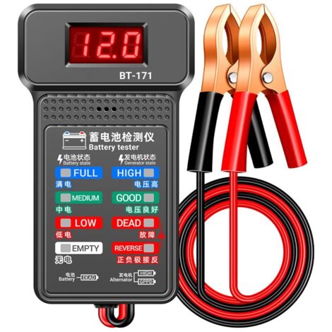 Probador de baterías de coche de 100-2000 CCA, probador de carga de baterías, herramienta de prueba de fallas de 12 V, probador de baterías para automóviles y alternadores. (1/5)