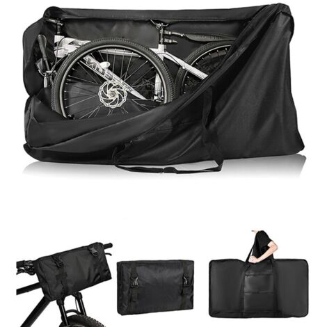 Bolsa para bicicleta resistente de 800D, impermeable, con correa para el hombro, apta para viajar en avión, para bicicletas de montaña, de carretera y plegables de 26 a 29 pulgadas, bolsa de almacenam