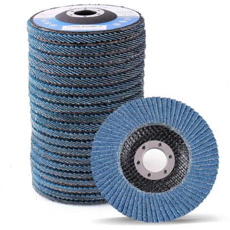 Discos de láminas de 4 1/2" para amoladora angular, 20 unidades, disco de lijado de grano 60, muelas abrasivas de 4,5" x 7/8", herramientas de soldadura, abrasivo de circonio de primera calidad para m (1/5)
