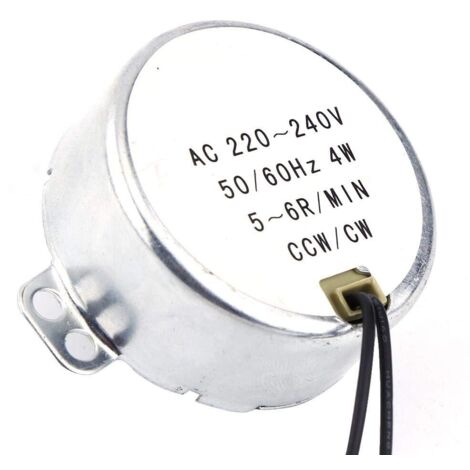 1 motor síncrono eléctrico de 220-240 V CA, 4 W, giro en sentido horario/antihorario (5-6 RPM). (1/3)