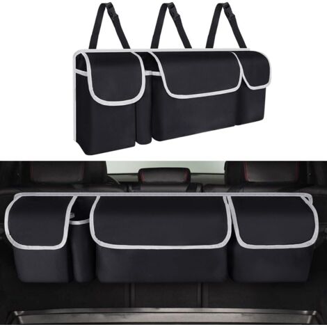 Organizador de maletero plegable e impermeable con 4 compartimentos, multifuncional para maletero, accesorios interiores para SUV y camiones. (1/5)