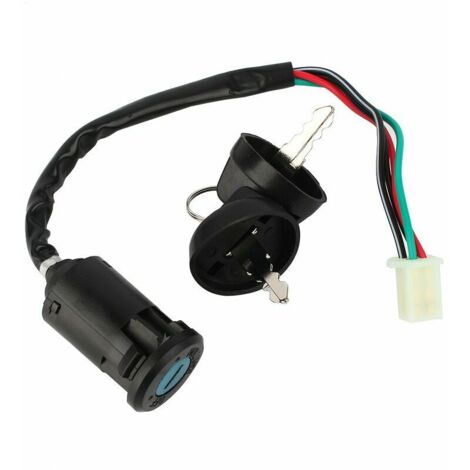 Interruptor de encendido con conector macho de 4 cables para cuatrimotos, karts, motos de cross TAOTAO y quads chinos de 50 cc, 90 cc, 110 cc y 125 cc. También compatible con la Raptor de 90 cc y otra (1/5)