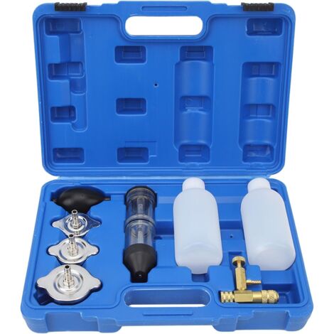 Kit de prueba de inyectores, comprobador de juntas de culata, kit de prueba de fugas de combustión de 8 piezas, detector de fugas de CO2 para automóviles, camiones, tractores y excavadoras. (1/5)