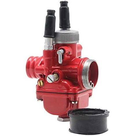 Carburador PHBG de 21 mm Racing Red Edition DS de aluminio para motocicletas, scooters y quads de 2 tiempos de 50 cc, con estrangulador de cable y admisión flexible. (1/5)