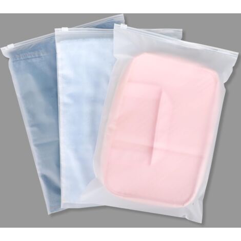 Bolsa de almacenamiento de ropa, 50 piezas 25 35 cm Bolsa de plástico con cremallera para ropa, Bolsa de almacenamiento de maleta esmerilada, Bolsa con cremallera para ropa, zapatos (con orificios de (1/5)