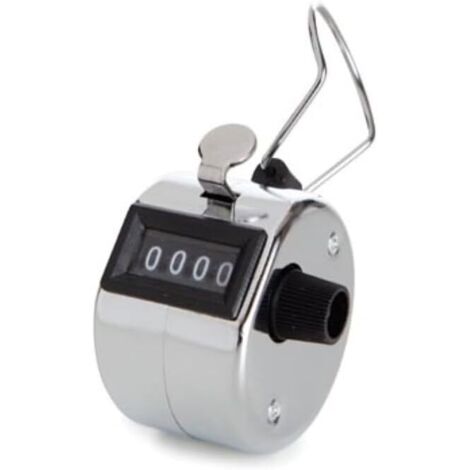 Contador de visitantes manual Perel de 4 dígitos, ideal para eventos, ferias, torneos deportivos e inventarios, fácil de usar y sin necesidad de pilas. (1/5)