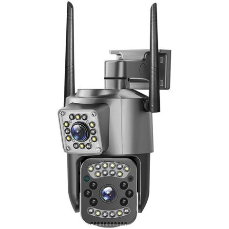 Cámara de seguridad 4G con tarjeta SIM, doble lente, cámara PTZ, WIFI, 4K, 4MP, cámara de vigilancia inalámbrica para exteriores, cámara de seguridad impermeable IP66.