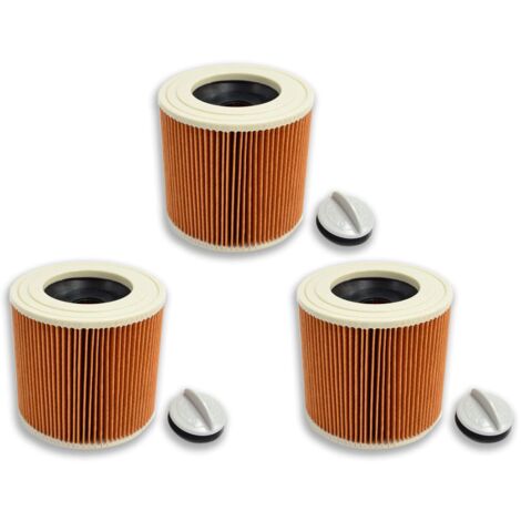 Paquete de 3 filtros de cartucho para aspiradoras en seco y húmedo Kärcher WD2/WD3/MV2/MV3/SE4001/SE4002, reemplaza a 6.414-552.0, 6.414-772.0, 6.414-547.0 (1/3)