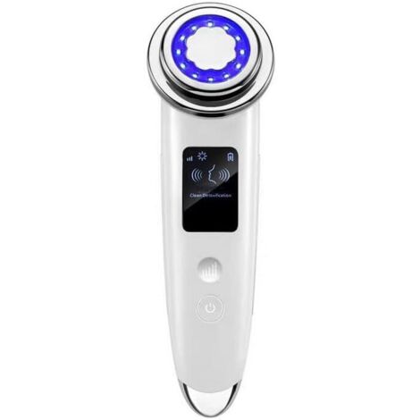 Masajeador facial eléctrico con pantalla digital - Dispositivo multifuncional de belleza y cuidado facial (Blanco) (1/5)