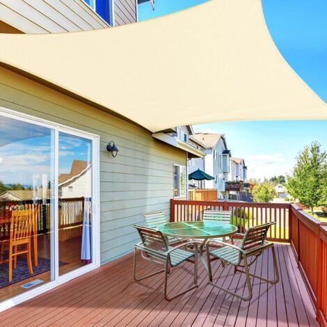 Vela de sombra impermeable, lona impermeable, vela de sombra rectangular, para refugio de jardín, patio o terraza con protección UV para uso exterior. (1/5)