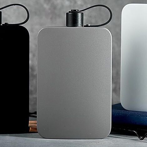 Botella de agua plana, 20,7 x 12 x 2,9 cm, 500 ml, acero inoxidable, con tapa, ideal para actividades al aire libre, acampada, deportes, desplazamientos diarios, gimnasio, senderismo y colegio. (1/5)