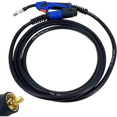 Antorcha de soldadura MIG/MAG, pistola de soldadura con cable flexible de 3 m para máquina de soldar MB15ak (1/5)