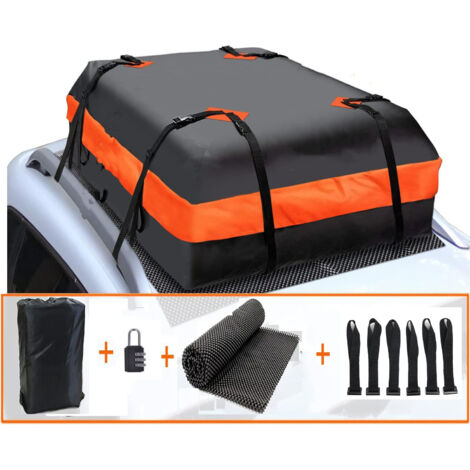 Bolsa de techo plegable e impermeable fabricada en PVC 840D de triple capa, impermeable y duradera, incluye 1 bolsa de techo, 1 alfombrilla antideslizante, 6 ganchos para puertas y 1 candado de combin (1/5)