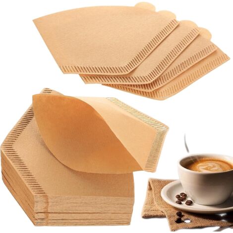 200 filtros de papel para café tamaño 1, filtros de papel para café en forma de abanico sin blanquear, compatibles con filtros de papel tamaño 01, adecuados para cafeteras de goteo Pour Over. (1/5)