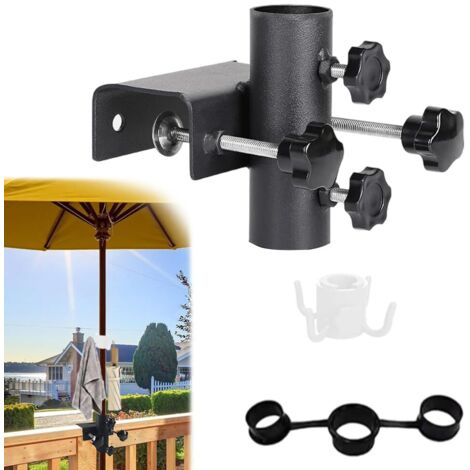Soporte para sombrilla de balcón, soporte ajustable para sombrilla de patio, para patio, playa, jardín, piscina, balcón, picnic, patio interior, muelle. (1/5)