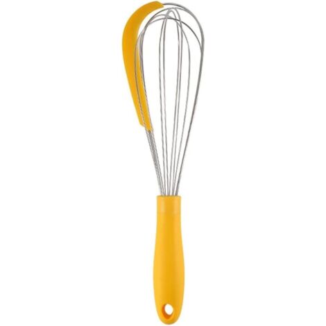 Batidor de huevos giratorio y batidor manual: herramienta de cocina versátil para batir, mezclar y hornear. Mezclador de harina de silicona para batir huevos sin esfuerzo. (1/5)