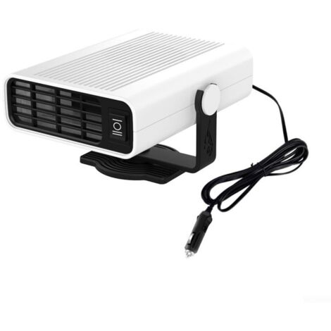 Calefactor y ventilador portátil para coche de 12 V, calentamiento rápido, desempañador y descongelante, calefactor interior para coche de invierno con calentamiento rápido (blanco) (1/2)
