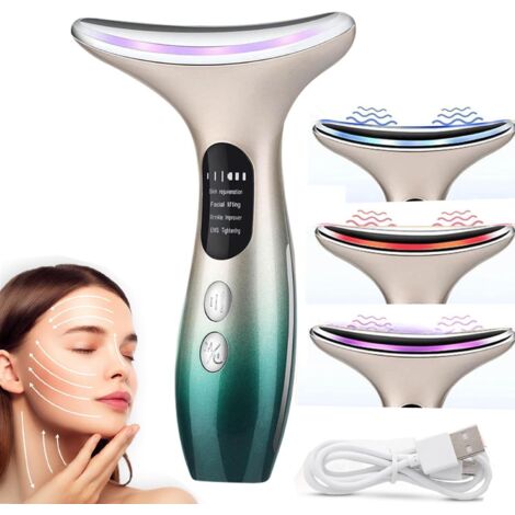 Dispositivo facial antiarrugas, dispositivo de belleza 4 en 1, 3 modos de vibración de alta frecuencia, dispositivo de belleza para el cuidado de la piel con masaje lifting EMS para reafirmar y tensar (1/5)