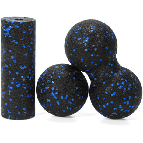 Juego de 3 pelotas de masaje: rodillo de espuma para masaje muscular, pelota de masaje fascial, pelota de squash de doble cara, pelota de masaje para uso personal, alivia la tensión muscular en el cue (1/5)