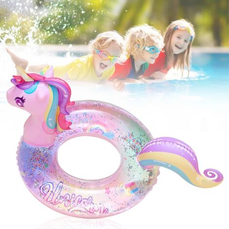 Flotador inflable de unicornio para nadar, anillo de natación de unicornio para sentarse, flotadores divertidos de unicornio para la playa, flotador para niños, anillo de natación de unicornio, edades