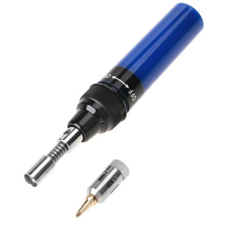 Soplete de soldadura de gas butano inalámbrico, soldador, pistola de soldar, lápiz de soldadura 1300 (azul)