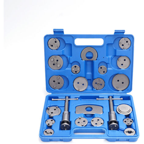 Kit de 22 piezas para accionar el pistón del freno, herramienta para accionar el pistón del freno trasero con adaptador y estuche. (1/5)