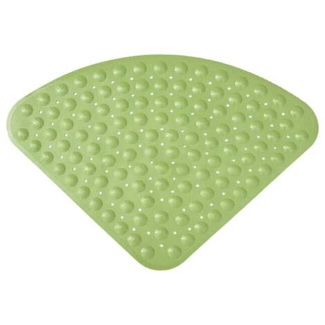 Alfombrilla de ducha de goma antideslizante Sector para esquina de ducha o bañera, azul transparente, 54 x 54 cm - Verde