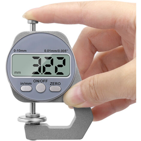 Medidor de espesor digital, medidor de espesor de metal, medidor de espesor electrónico, rango de 0 a 10 mm con pantalla digital LCD. (1/4)