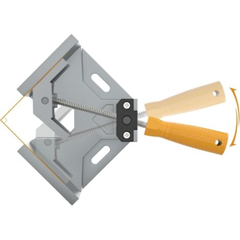 Juego de 4 soportes de sujeción de 90°, fabricados en aleación de aluminio, con brazo articulado y asa única. Ideales para trabajos de carpintería, ingeniería, ebanistería y enmarcación. (1/5)