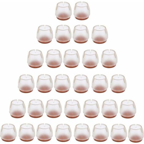 32 tapas de silicona para patas de sillas, protectores de suelo para patas de mesas y muebles, tapas transparentes para patas redondas de sillas de 25-29 mm. (1/5)