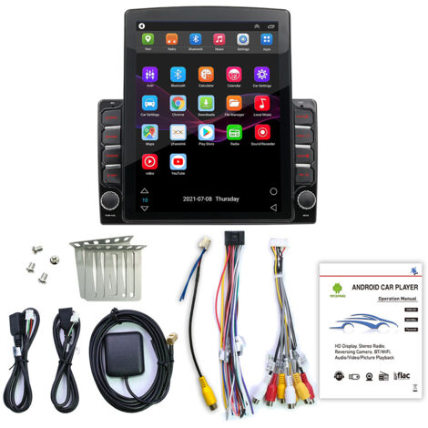 Navegador GPS, pantalla táctil de 9,7 pulgadas y 1024x600, sistema de navegación Android 10.0, pantalla multimedia GPS integrada, función de control desde el volante (2 + 32 GB)