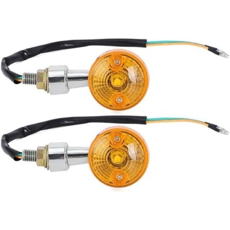 Luces indicadoras cromadas para motocicletas y scooters, pequeños intermitentes para CT70 de 6 voltios, luz intermitente, luz indicadora (1/5)
