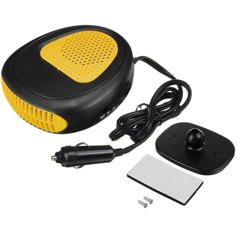 Calefactor eléctrico portátil para coche con ventilador y descongelador, 12/24 V - Amarillo, 12 V (1/5)