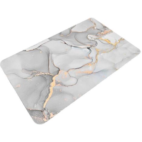 Alfombrilla antideslizante para baño, 40 x 60 cm, superabsorbente, de secado rápido, ultrafina, fácil de limpiar, para puertas de baño y bañeras, color gris. (1/5)