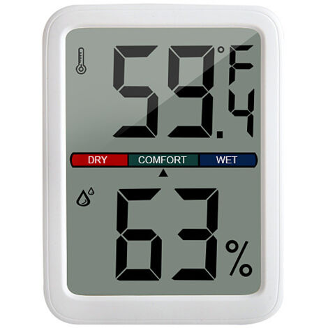 Termómetro interior para el hogar con letras grandes Termómetro higrómetro con pantalla LCD de 4,1" Termómetro digital preciso de temperatura interior de larga duración para habitación de bebé, oficin (1/5)