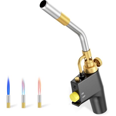 Soplete de propano, soplete de gas autoencendido, soplete de soldadura con llama ajustable, soplete de gas propano para fontanería, soldadura y soldadura fuerte.