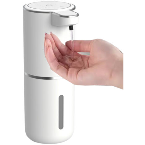 Dispensador automático de jabón de 400 ml, sin contacto, recargable por USB, para baño, cocina y oficina. (1/5)