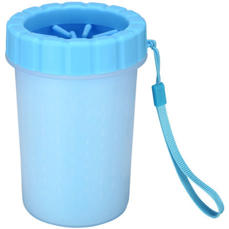 Cubo para limpiar las uñas de los perros, para lavar las uñas y eliminar la suciedad y el barro (azul). (1/2)
