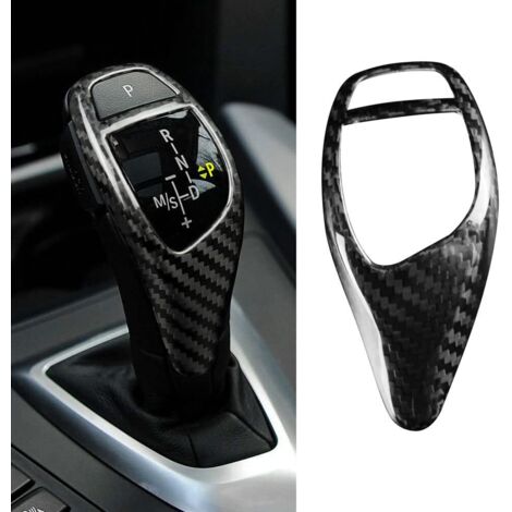 Accesorio interior de fibra de carbono para palanca de cambios - Adhesivo compatible con BMW F06 F12 F21 F30 F35 F20 F15 F26 F16 F23 F36 F22 F34 F25 F32 F33 (Negro) (1/5)